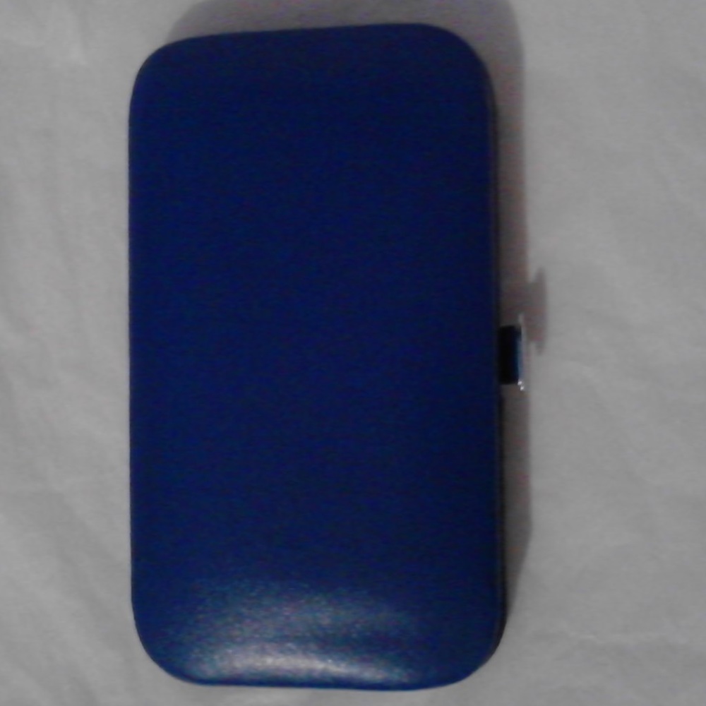 NEW 6 Pc. Manicure Set in Blue Faux Leather Case
